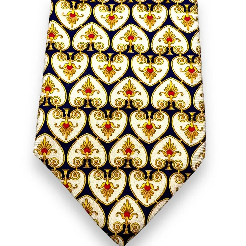 Tutto Matto 100% Silk Dress‎ Tie Made in Italy Bold Geographic Print 58